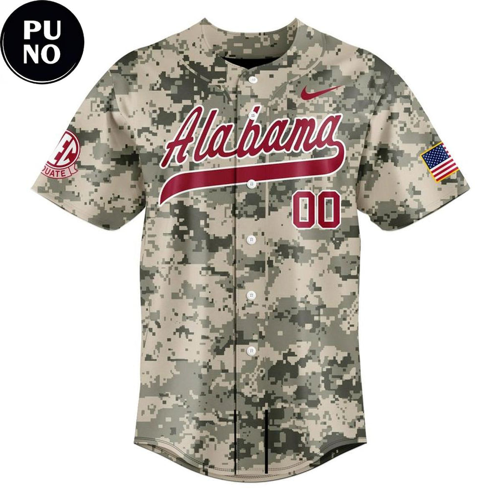 Alabama Crimson Tide 2026 Military Appreciation Camo Personalized Baseball Jersey