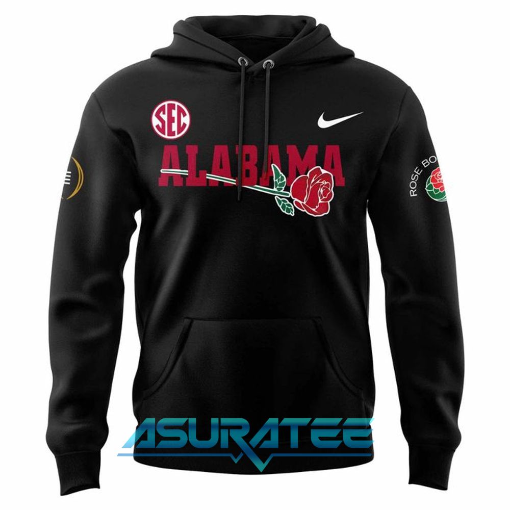 Alabama Crimson Tide 2026 Rose Bowl Game Black Hoodie