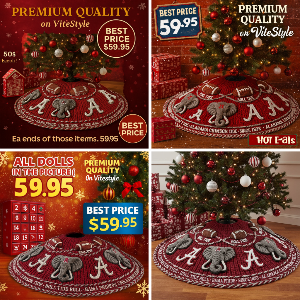 NEW Alabama Crimson Tide Christmas Tree Skirt