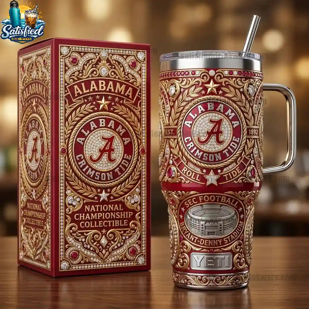 Alabama Crimson Tide 40oz with Lid and Straw With Handle Tumbler