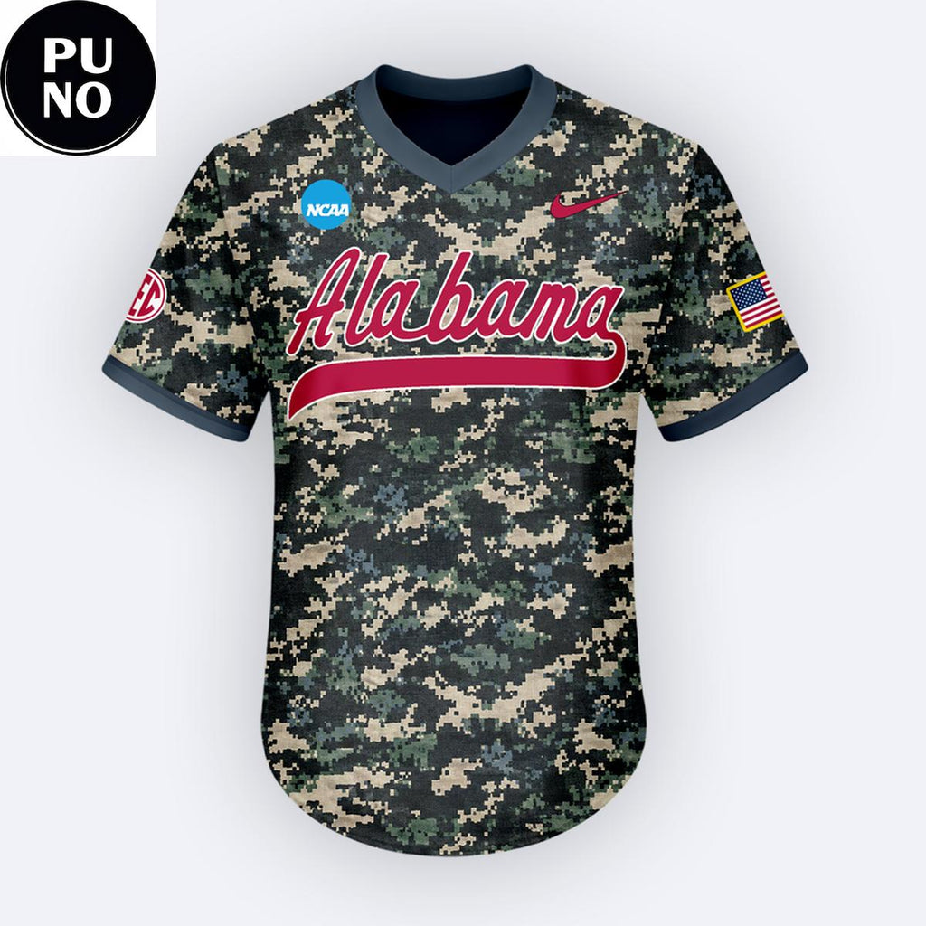 Alabama Crimson Tide Military Appreciation Night 2026 Personalized V-Neck Baseball Jersey