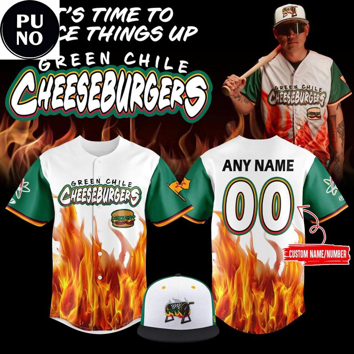 Albuquerque Isotopes 2026 Green Chile Cheeseburgers Personalized Baseball Jersey