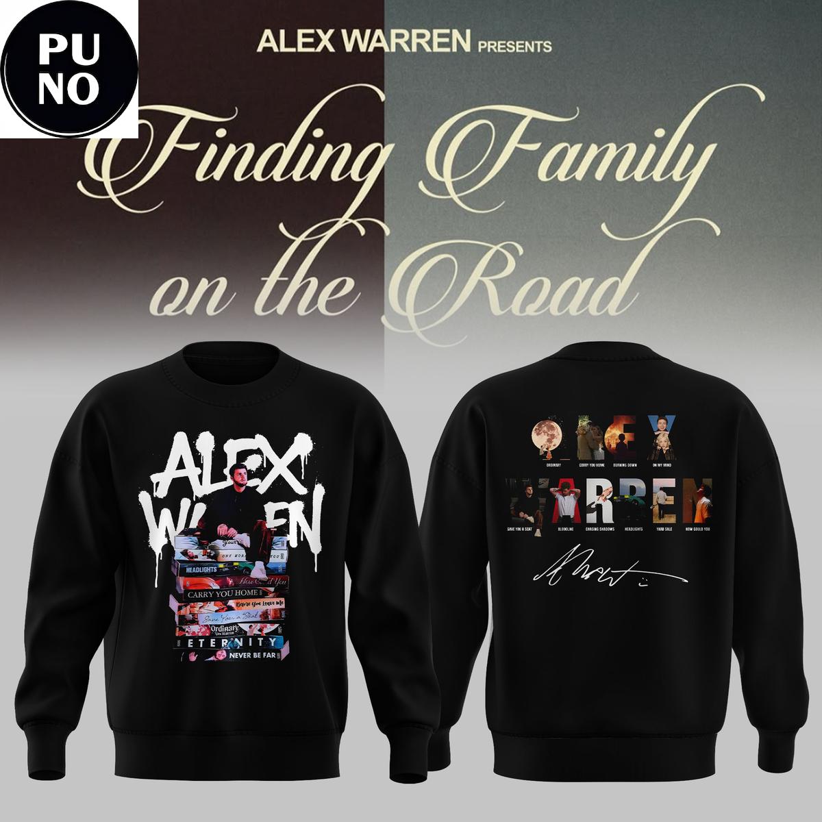 Alex Warren Presents Finding Family Of The Road Tour 2026 Hoodie Shirt