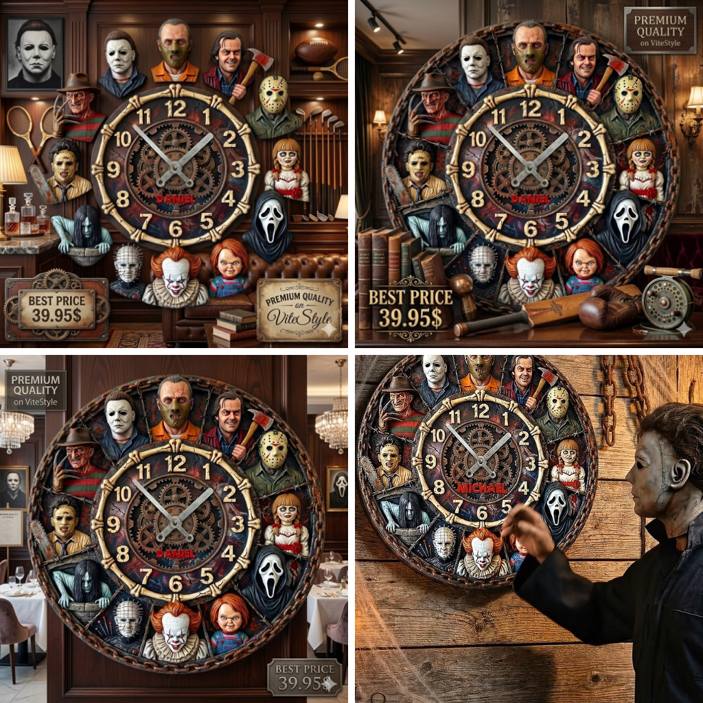 All Horror Characters Villain Wall Clock