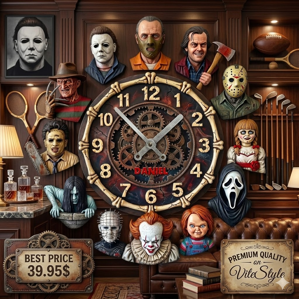 All Horror Characters Villain Wall Clock
