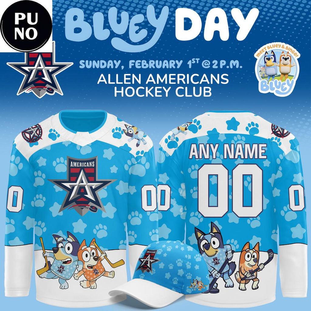 Allen Americans Bluey Day 2026 Personalized Hockey Jersey