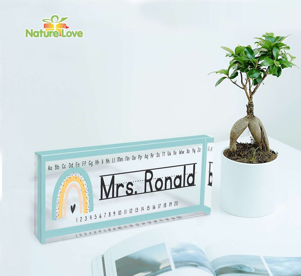 Alphabet Custom Teacher Desk Name Plate Acrylic Plaque Back to School Gift