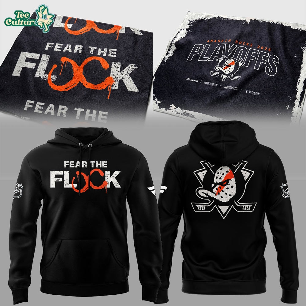 Anaheim Ducks Fear The Flock 2026 Stanley Cup Playoffs Hoodie