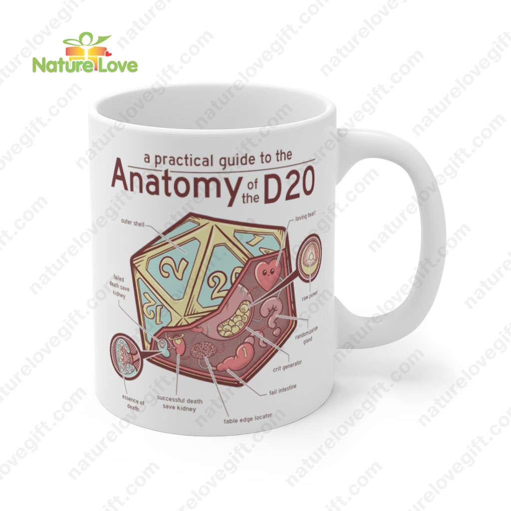 Anatomy of The D20 Mug DnD Dungeons and Dragons Gift