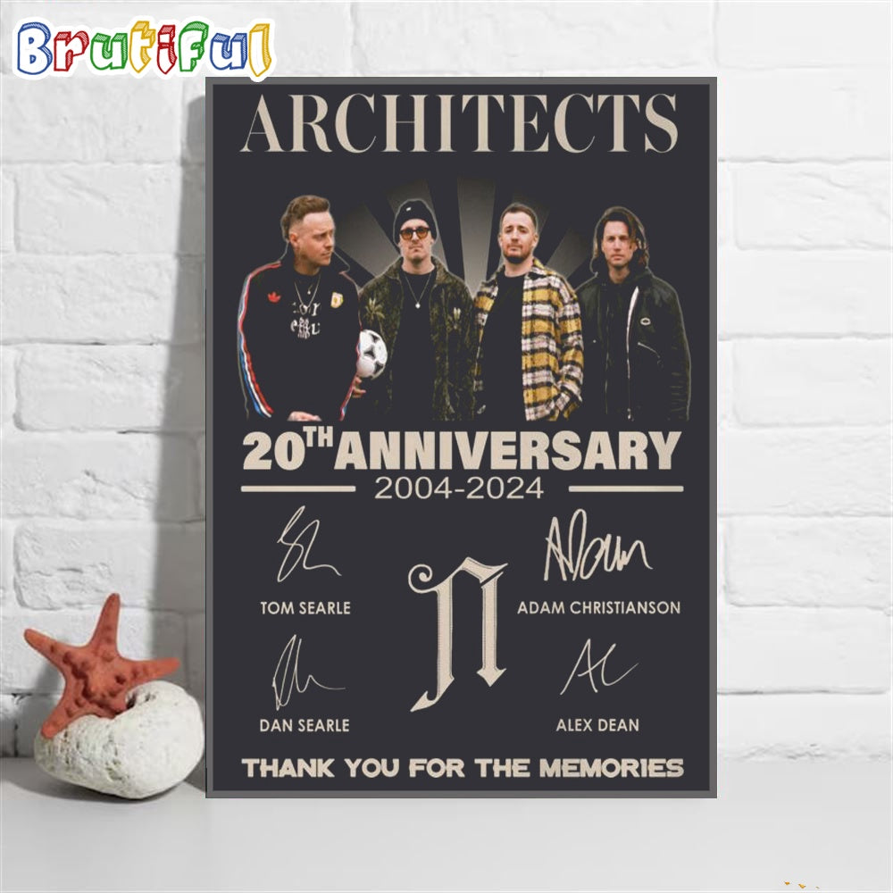 Architects 20th Anniversary 2004-2024 Thank You For The Memories Wall Art Poster Canvas