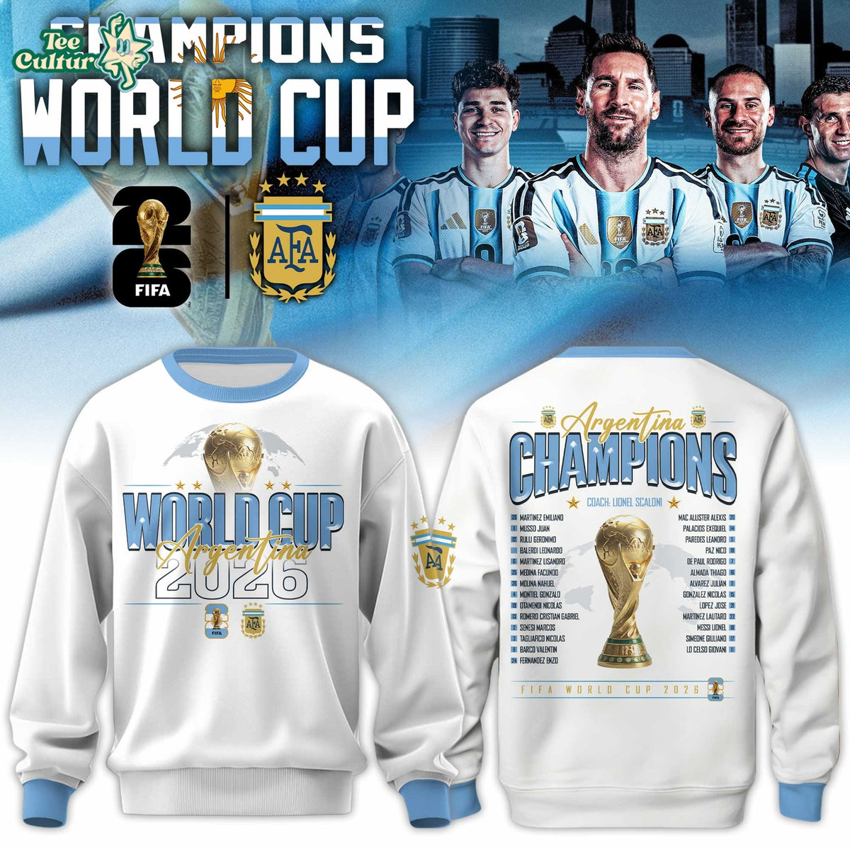 Argentina Team World Cup Champions 2026 Limited Edition Sweatshirt
