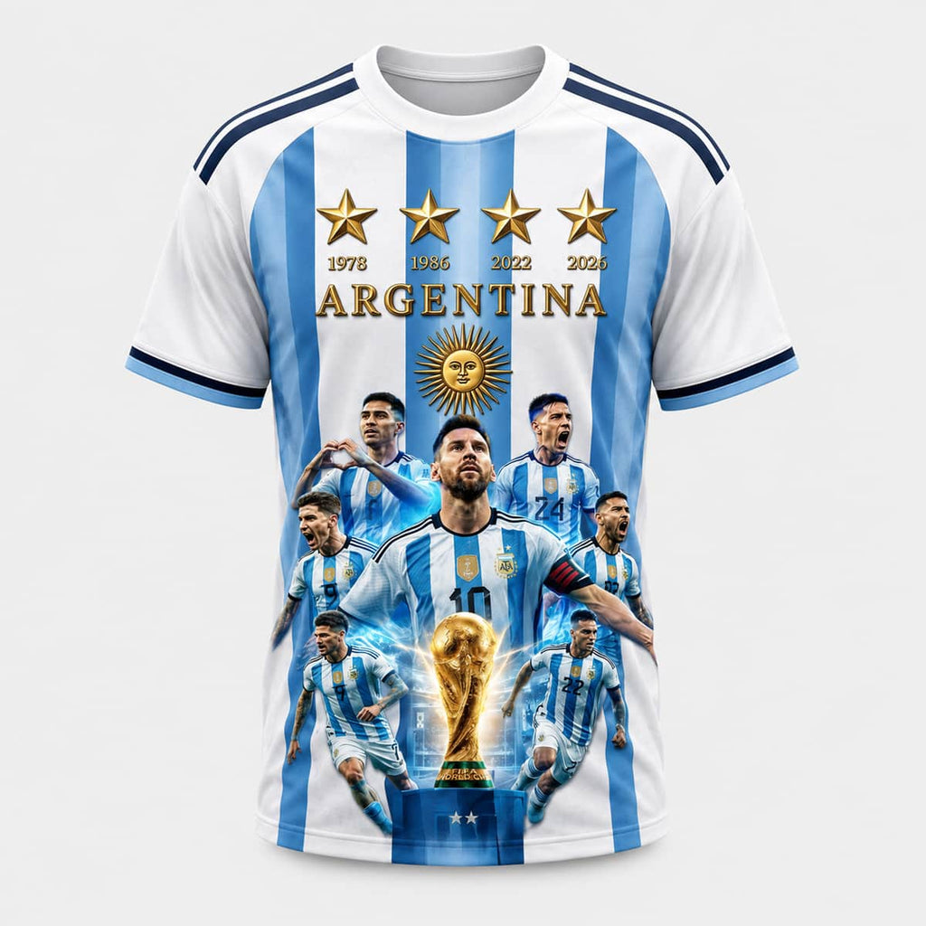 Argentina World Cup 2026 Champions Four Stars One Nation Shirt