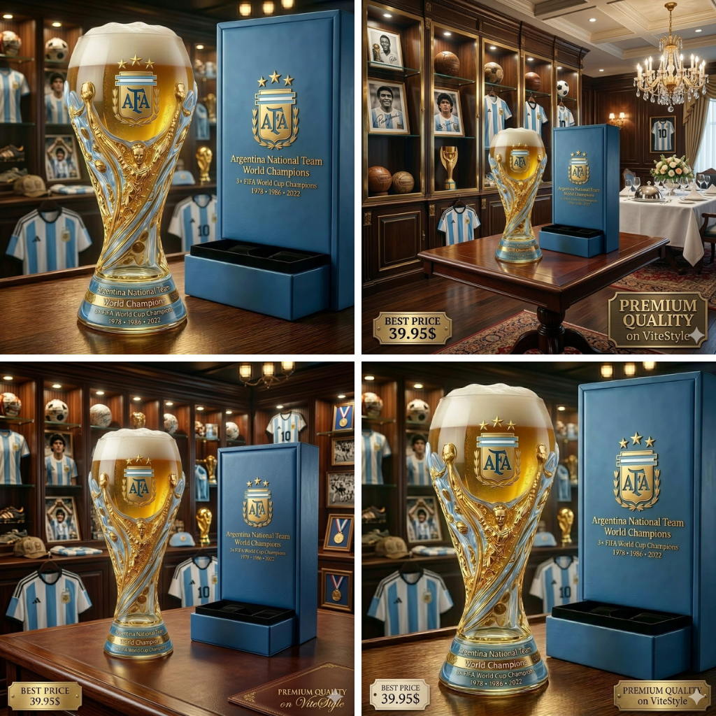 Argentina World Cup Champion Trophy Beer Glass
