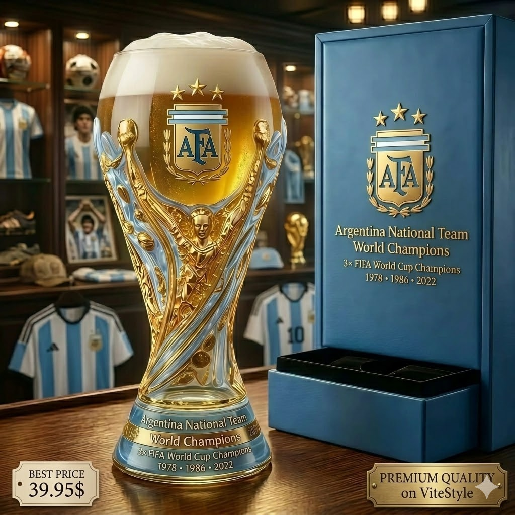 Argentina World Cup Champion Trophy Beer Glass