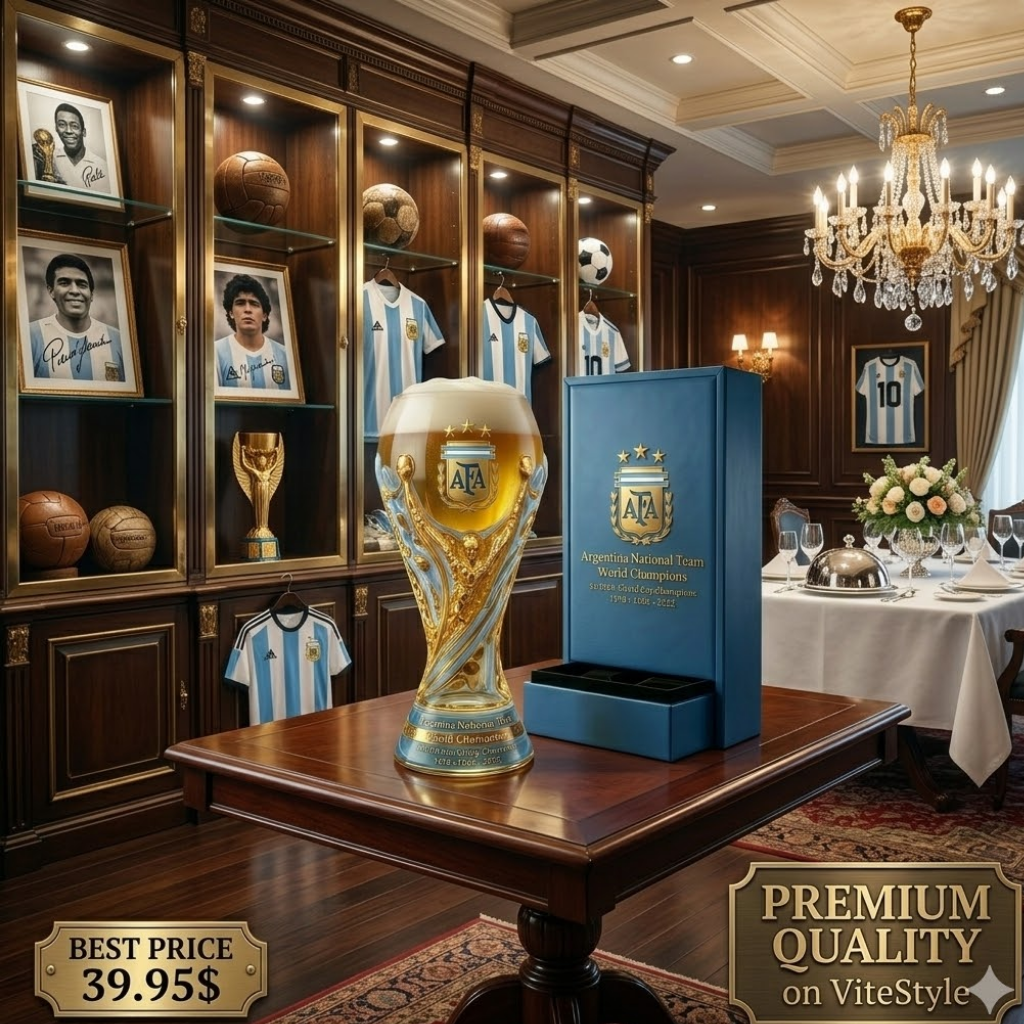 Argentina World Cup Champion Trophy Beer Glass