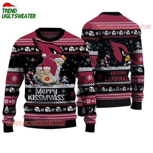 Arizona Cardinals Merrykissmyass Funny Santa Claus Christmas Ugly Sweater