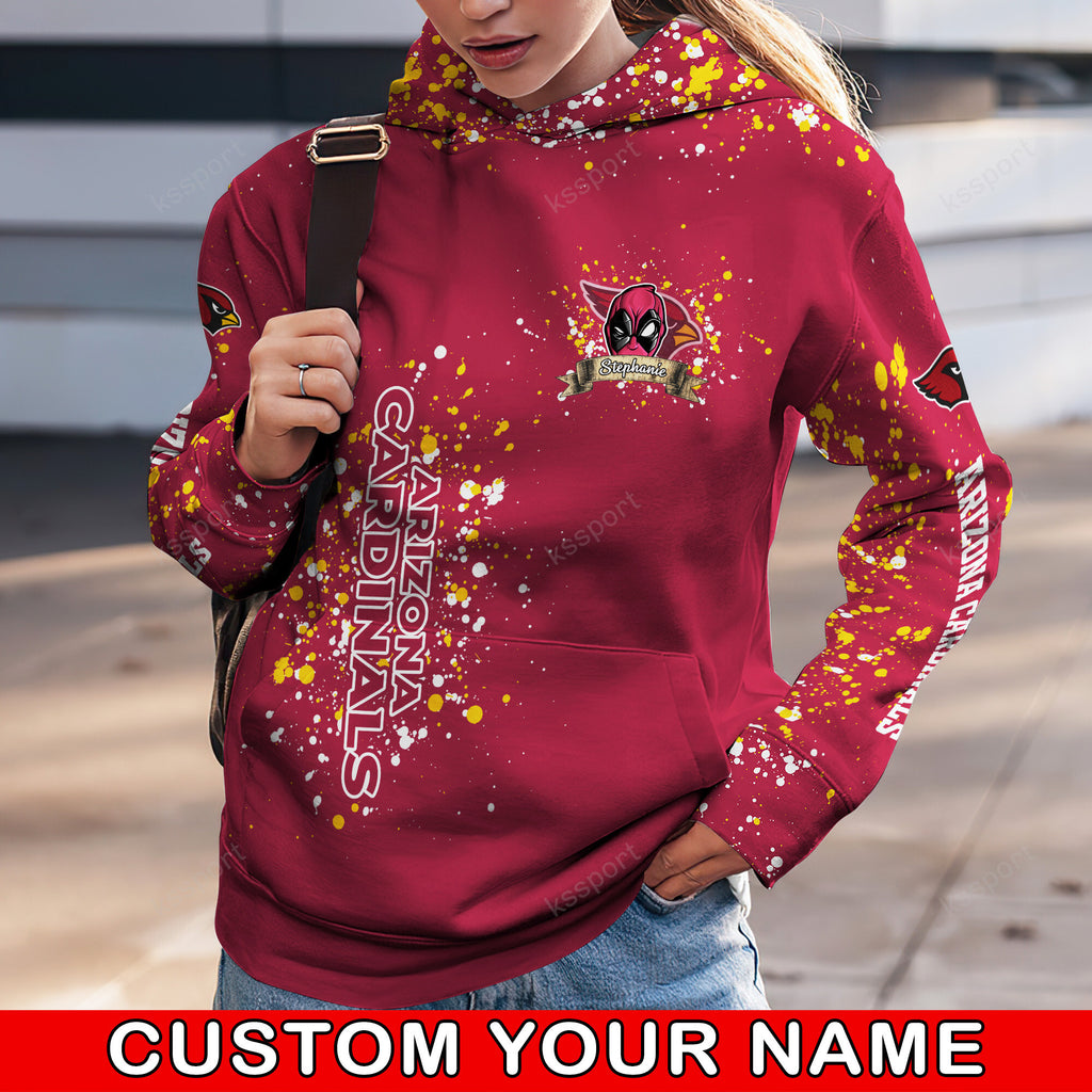 Custom NFL Arizona Cardinals Hoodie Leggings Rock Paper Scissors Throat Punch I Win Hoodie