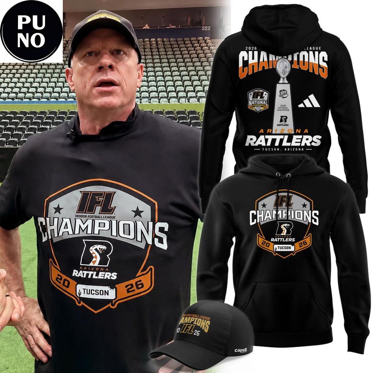 Arizona Rattlers 2026 Indoor Football League National Champions Hoodie T-Shirt