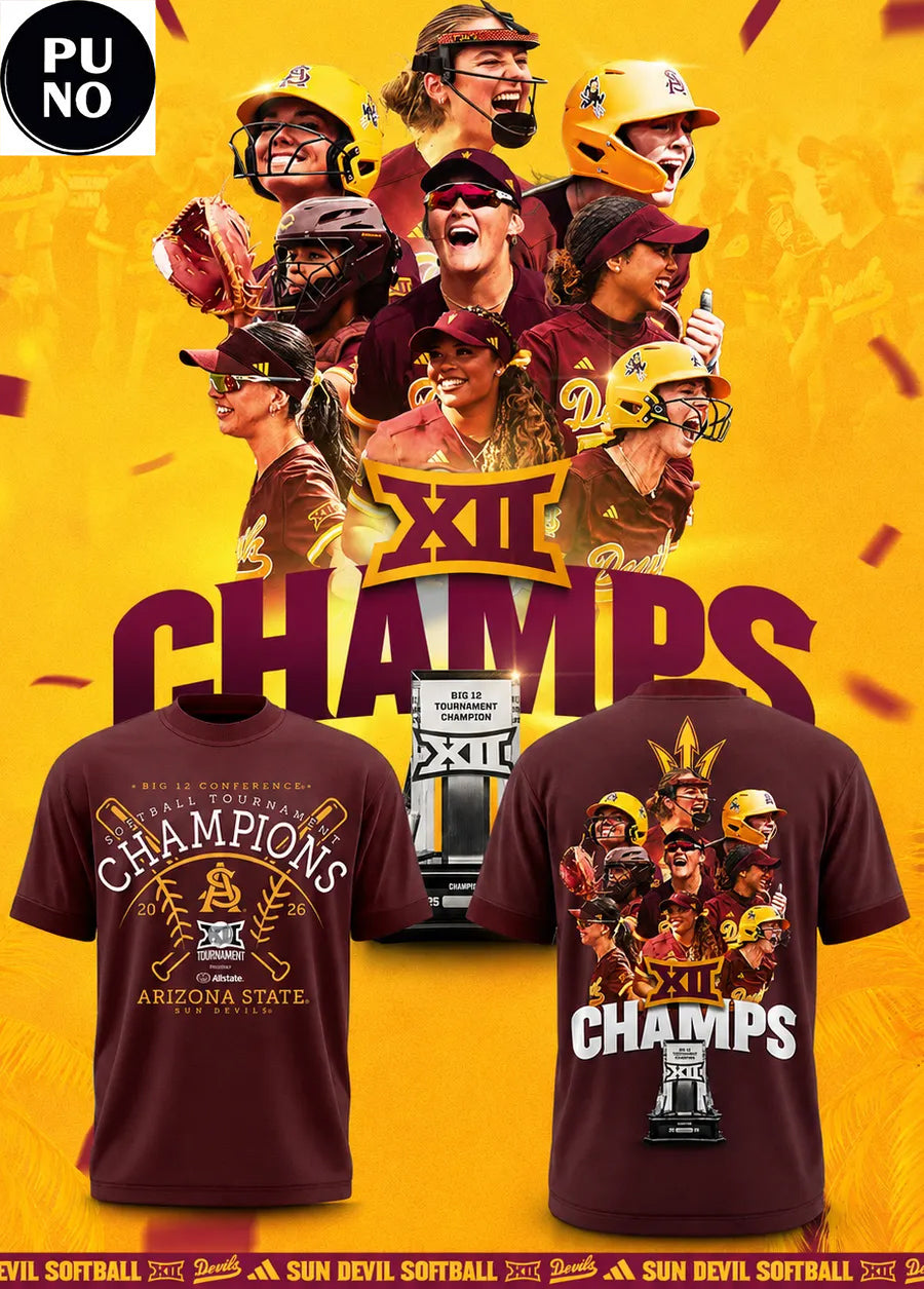 Arizona State Sun Devils Softball Big 12 Champions 2026 T-Shirt