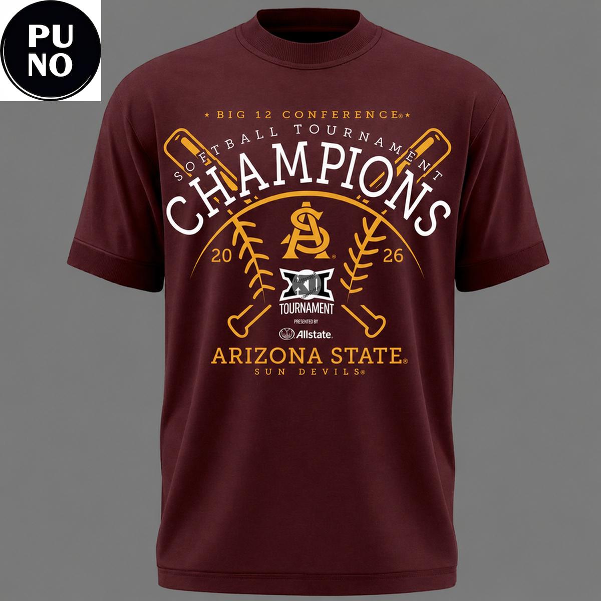 Arizona State Sun Devils Softball Big 12 Champions 2026 T-Shirt