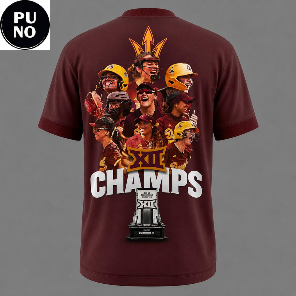 Arizona State Sun Devils Softball Big 12 Champions 2026 T-Shirt