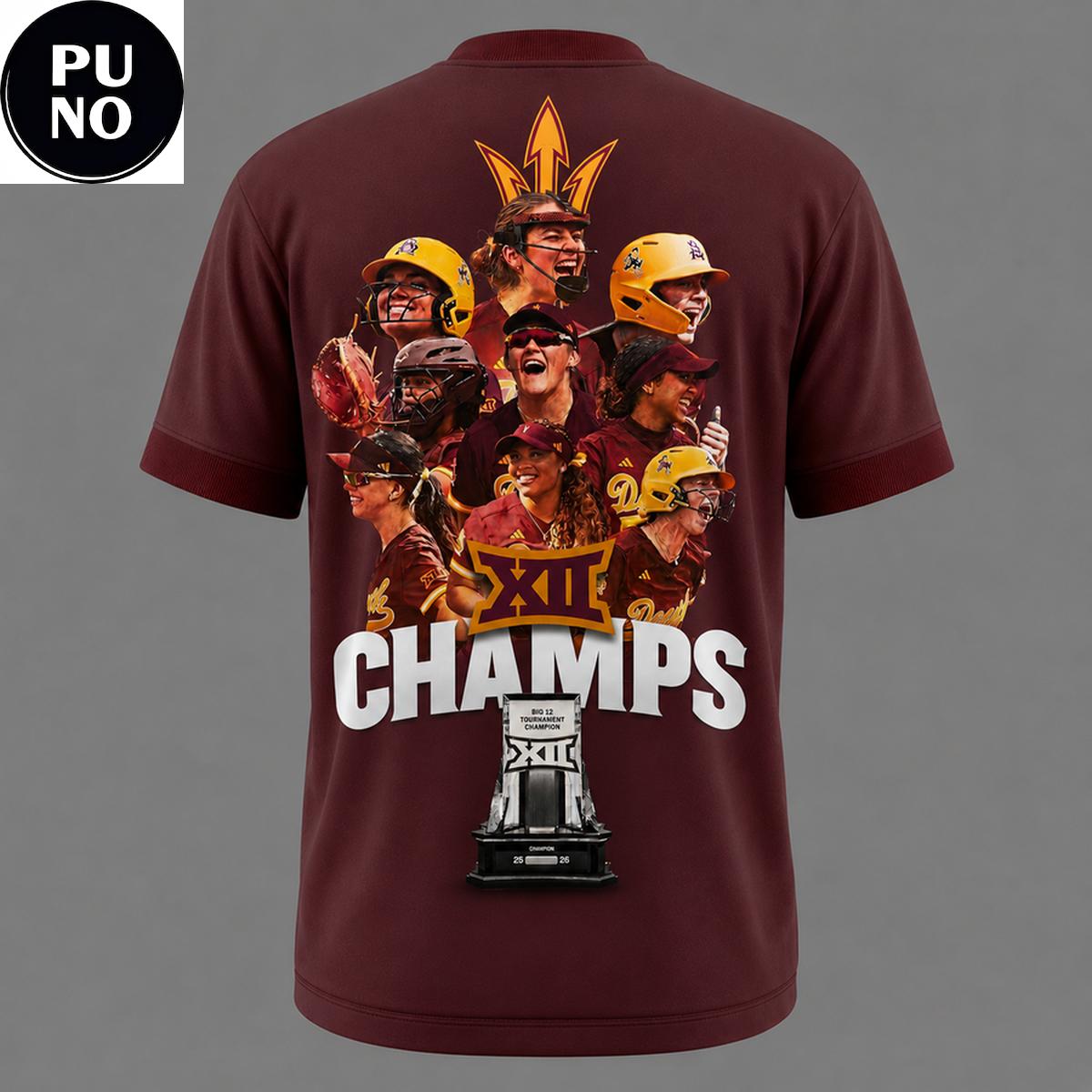 Arizona State Sun Devils Softball Big 12 Champions 2026 T-Shirt