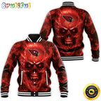 Arizona Cardinals Baseball Jacket Fans Skull