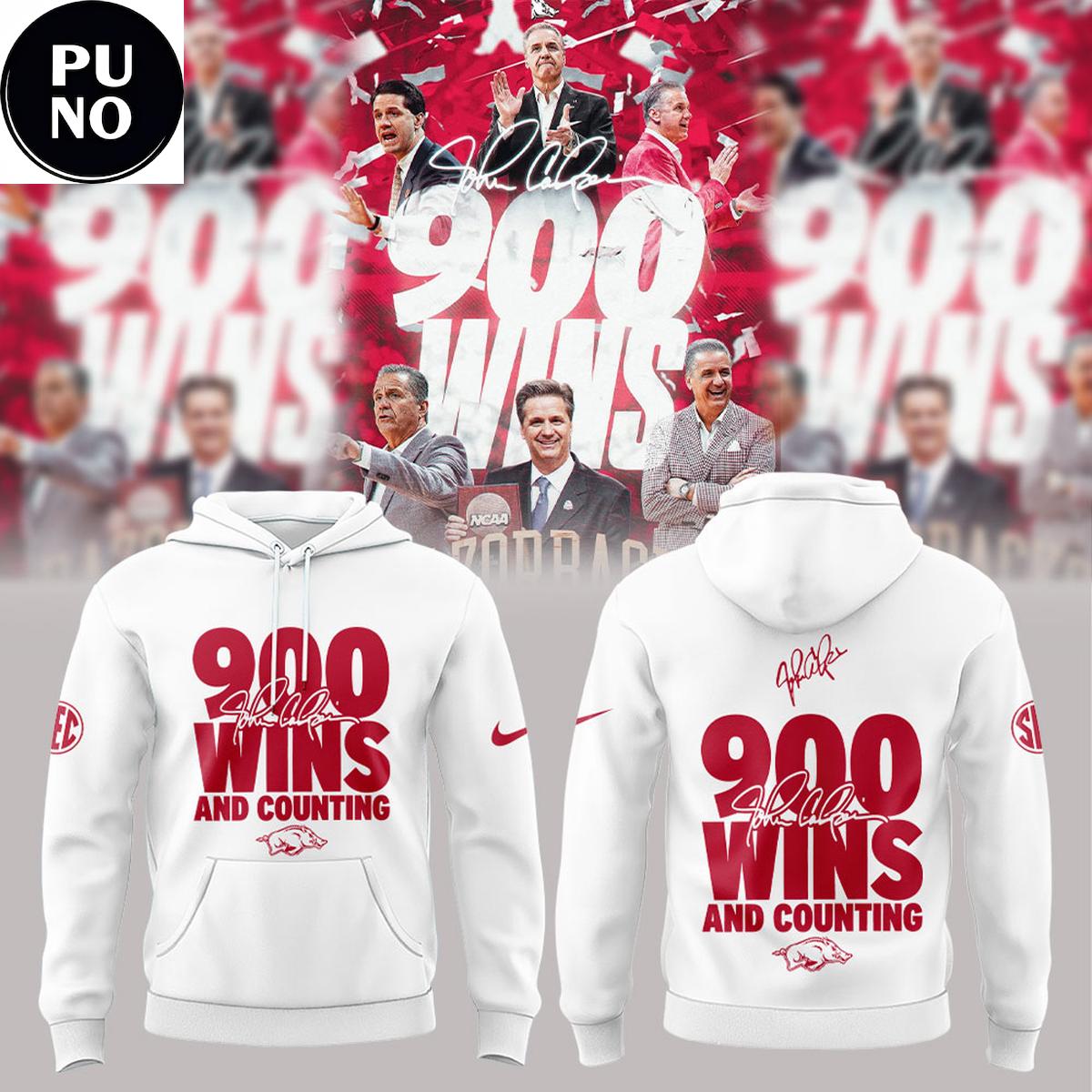 Arkansas Razorbacks Basketball Coach John Calipari 900 Wins and Counting 2026 Hoodie T-Shirt