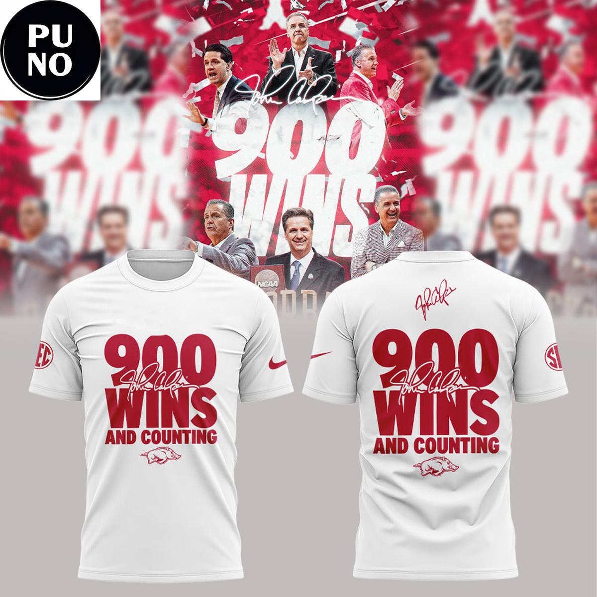 Arkansas Razorbacks Basketball Coach John Calipari 900 Wins and Counting 2026 Hoodie T-Shirt