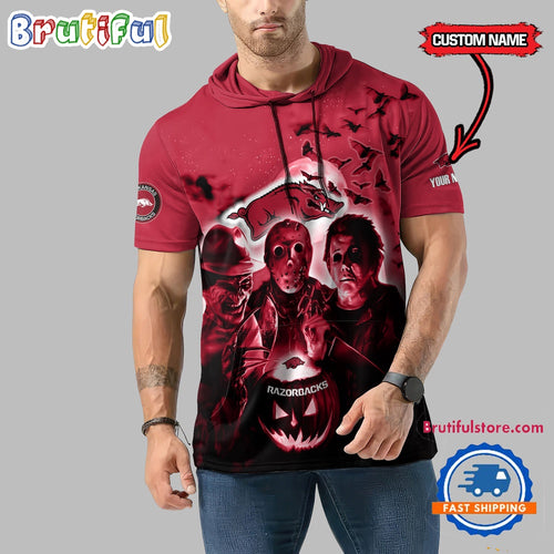 Arkansas Razorbacks Horror Characters Essential Halloween Sleeveless Hoodie