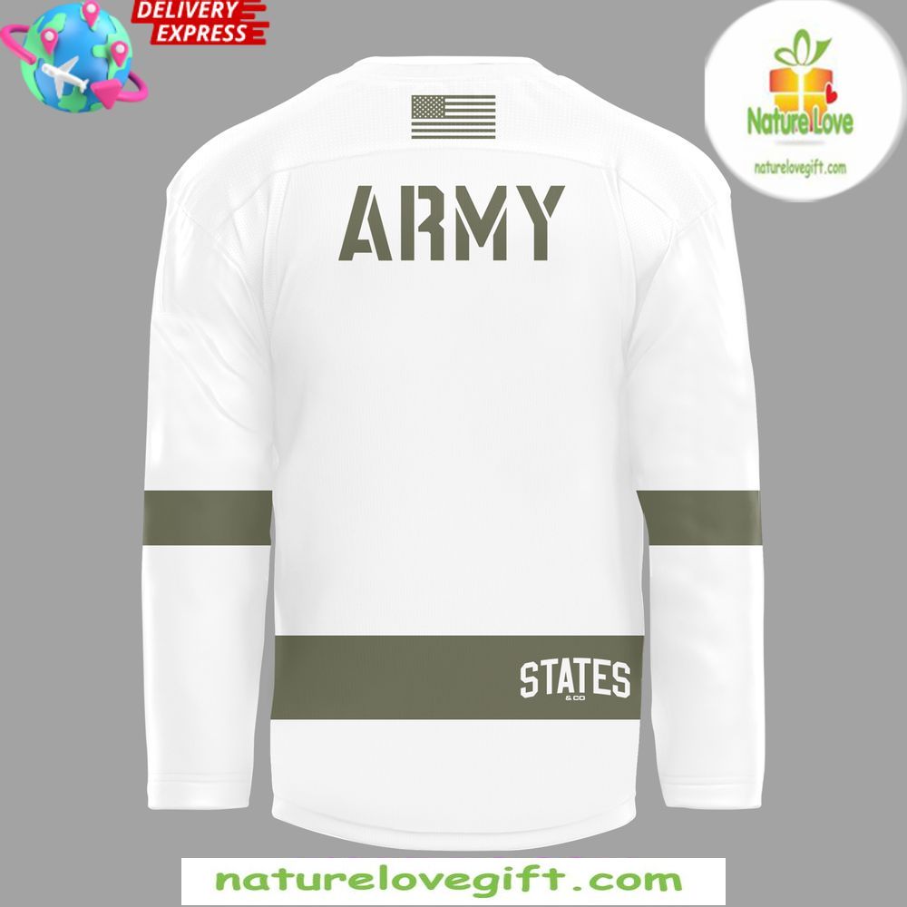 Army Black Knights Hockey Jersey White Olive Green