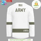 Army Black Knights Hockey Jersey White Olive Green