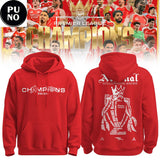 Arsenal FC Premier League Champions 2026 Red Crew Hoodie T-Shirt