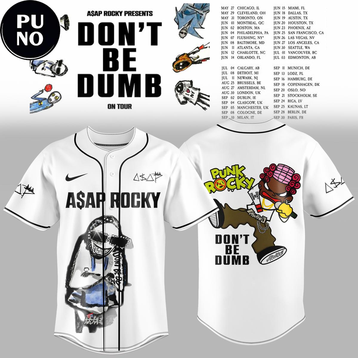 Asap Rocky Don’t Be Dumb Tour 2026 Baseball Jersey