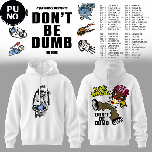 Asap Rocky Don’t Be Dumb Tour 2026 White Hoodie T-Shirt