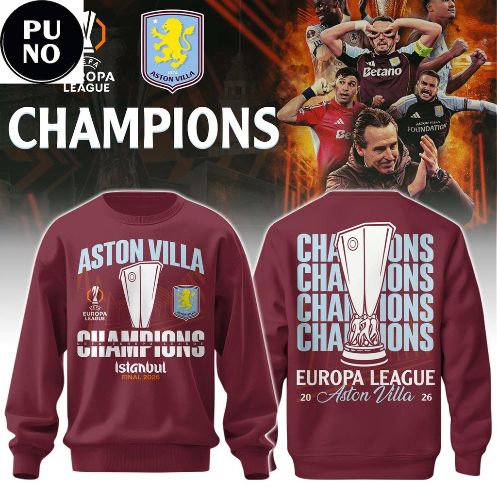 Aston Villa 2026 Europa League Champions Hoodie T-Shirt