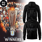 Aston Villa FC Winners UEFA Europa League 2026 All Black Hoodie T-Shirt