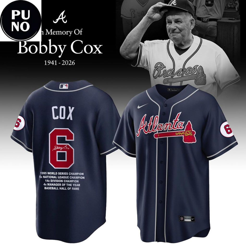 Atlanta Braves Legendary Baseball Manager Bobby Cox 1941-2026 Baseball Jersey