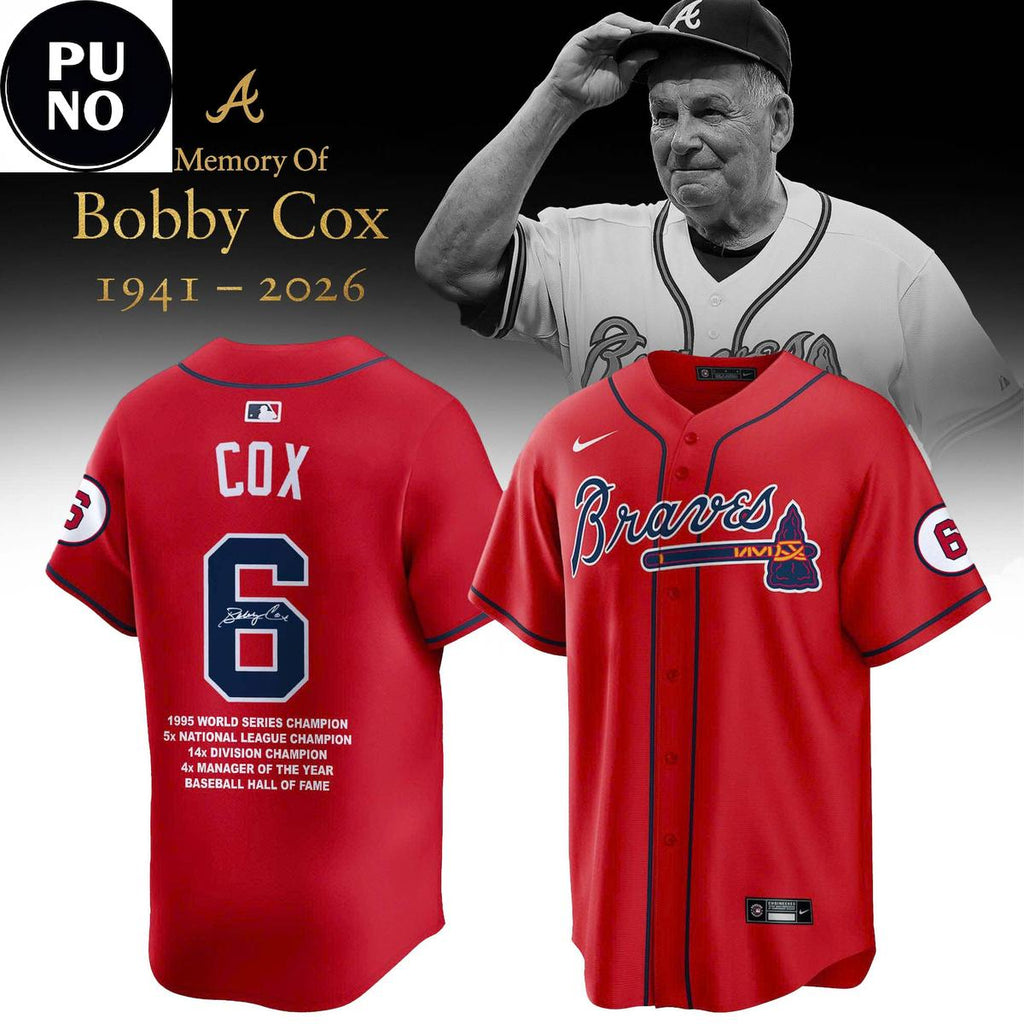 Atlanta Braves Legendary Baseball Manager Bobby Cox 1941-2026 Baseball Jersey