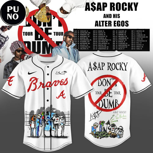 Atlanta Braves x ASAP Rocky Don’t Be Dumb World Tour 2026 Baseball Jersey