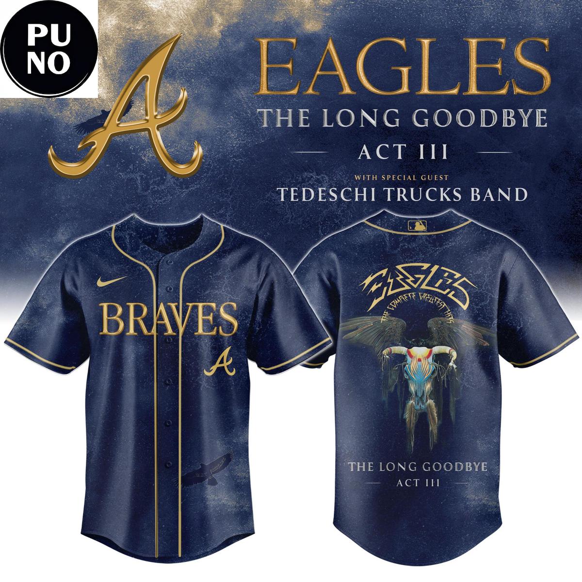 Atlanta Braves x Eagles The Long Goodbye Act III Tour 2026 Baseball Jersey