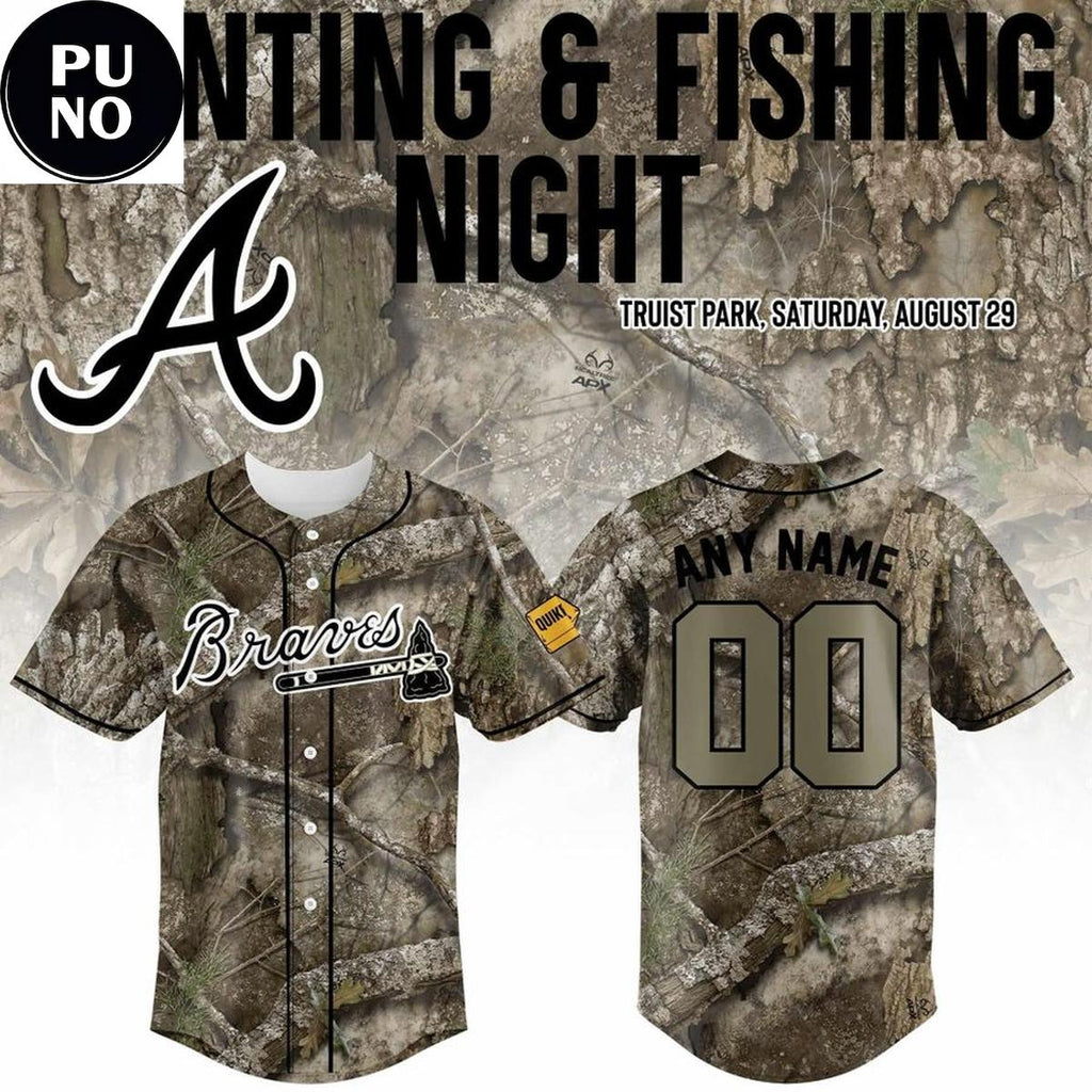 Atlanta Braves x Hunting and Fishing Night 2026 Personalized Baseball Jersey