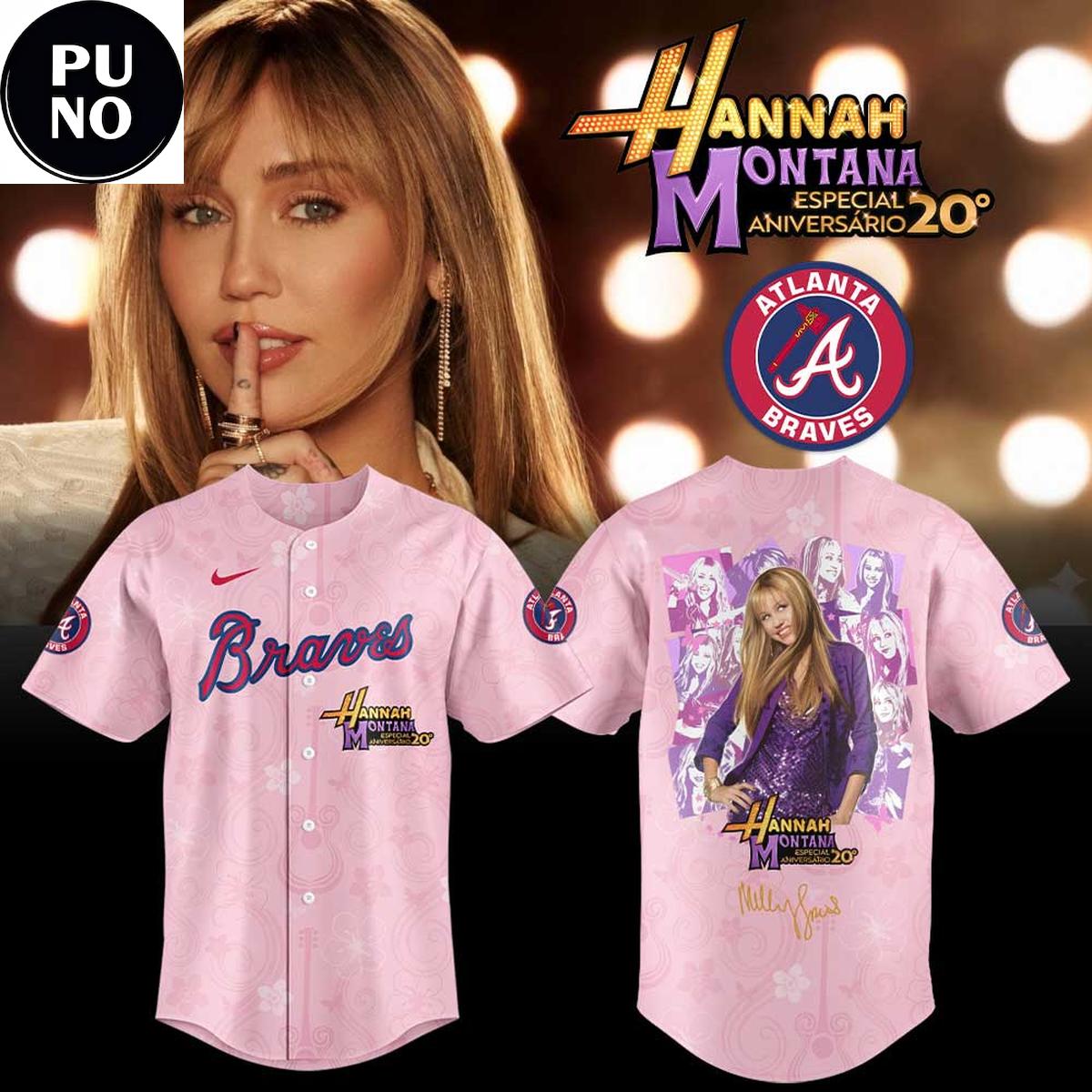 Atlanta Braves x Miley Cyrus Hannah Montana 20th Anniversary 2026 Baseball Jersey