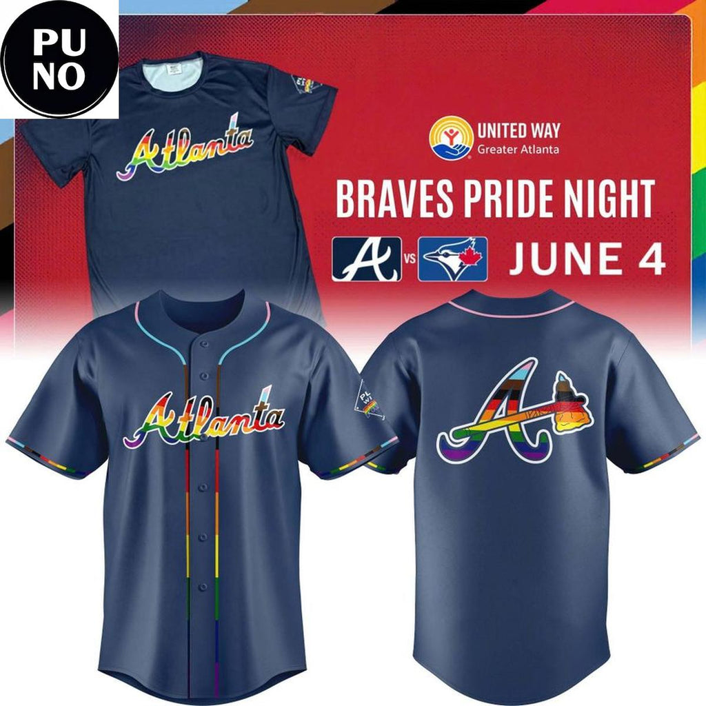 Atlanta Braves Pride Night 2026 Personalized Baseball Jersey
