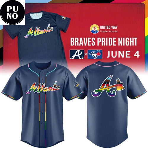 Atlanta Braves Pride Night 2026 Personalized Baseball Jersey