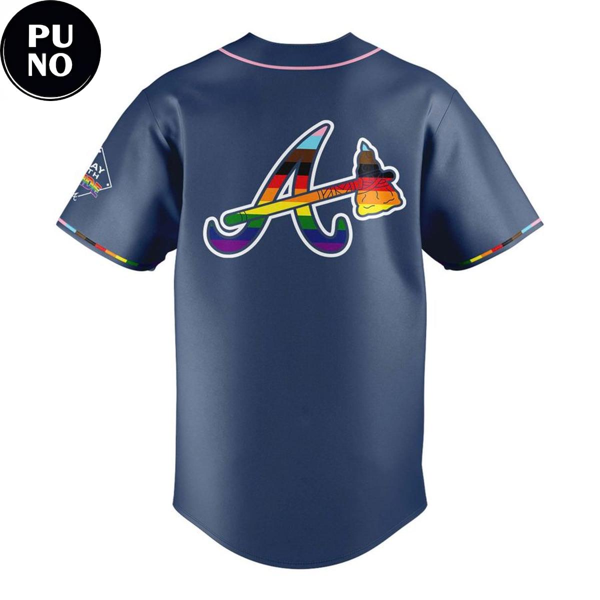 Atlanta Braves Pride Night 2026 Personalized Baseball Jersey