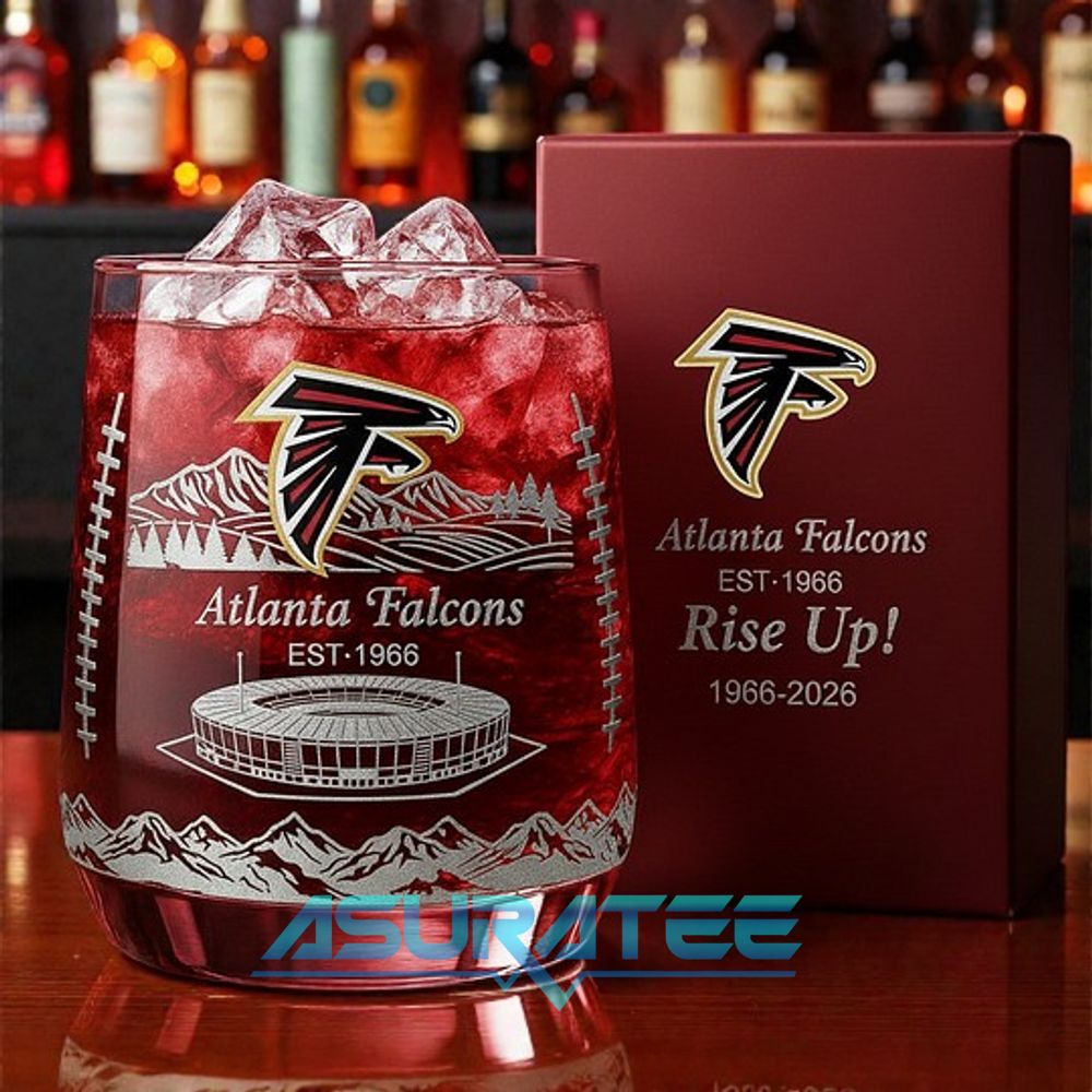 Atlanta Falcons 60th Anniversary Whiskey Glass