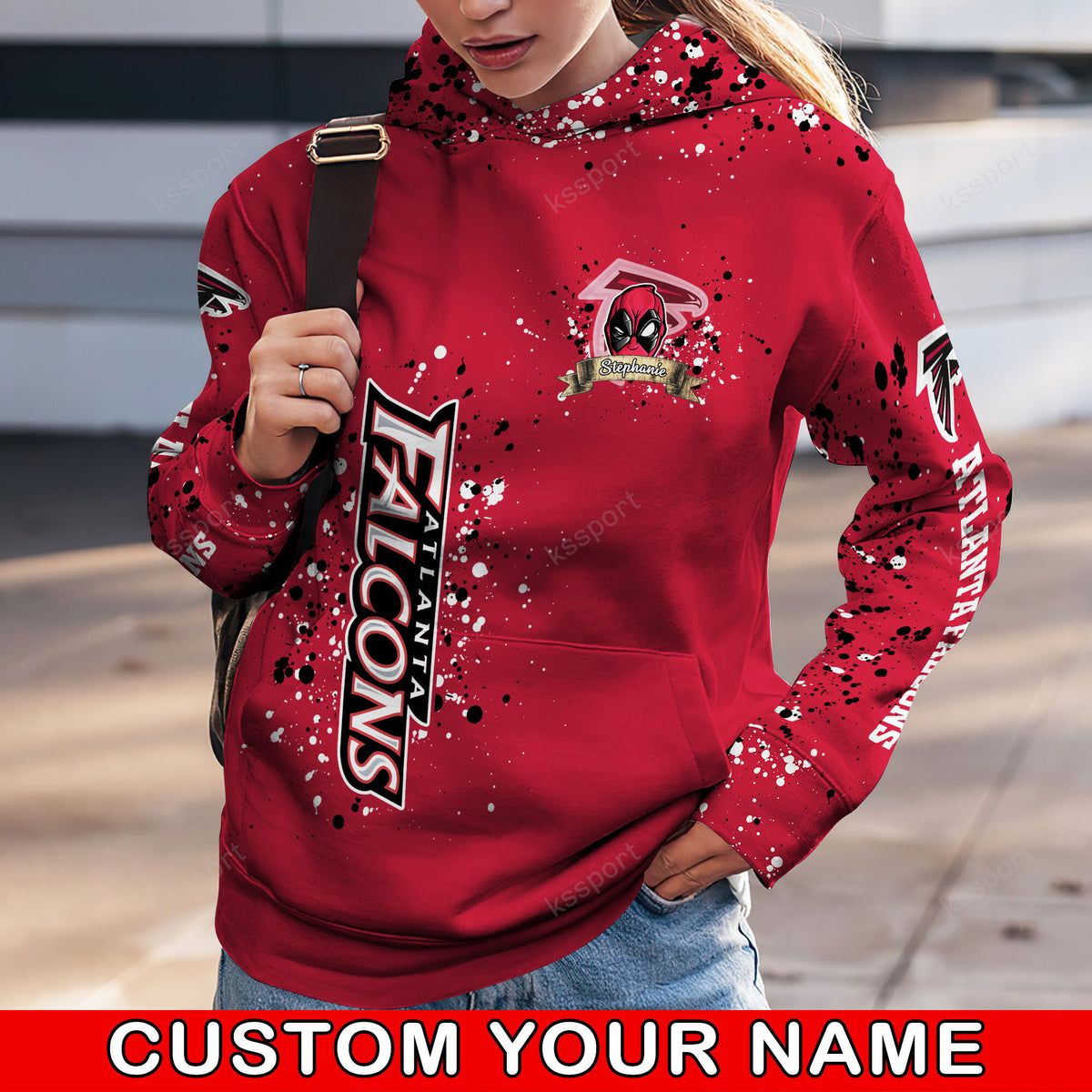 Custom NFL Atlanta Falcons Hoodie Leggings Rock Paper Scissors Throat Punch I Win Hoodie