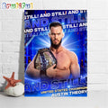 Austin Theory And Still WWE United States Champion Wall Art Poster Canvas
