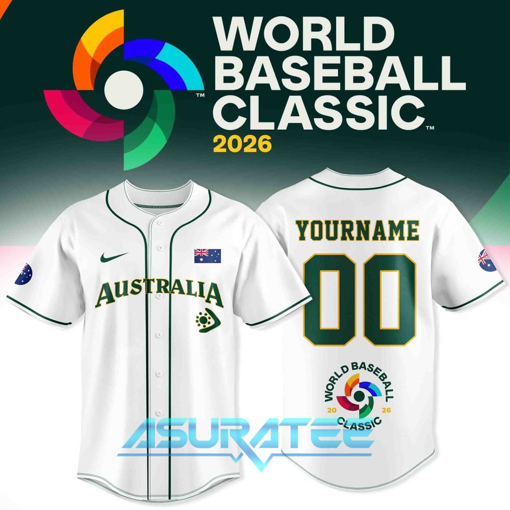 Australia Baseball 2026 World Baseball Classic White Jersey